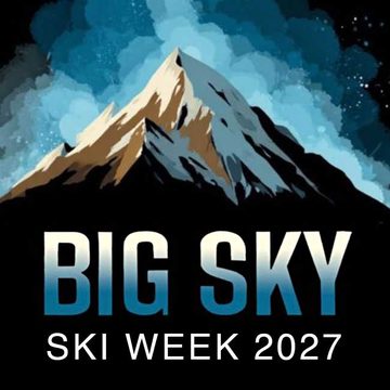 Big Sky Ski Week 2027 mark: a snow-lit peak under a starry blue sky